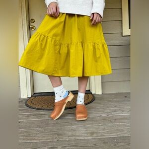 Swedish Hasbeens Leather/Wooden Clogs. Size 29 (W 8.5/9)